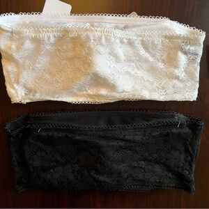 Lace Bandeau Set in Black and White